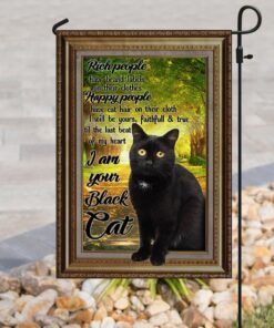 black cat happy people have cat hair on their clothes flag 5149