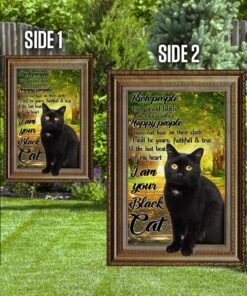 black cat happy people have cat hair on their clothes flag 6756