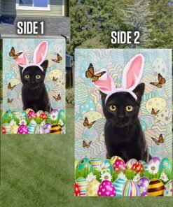 black cat in bunny ears easter flag qnn486fv9a 4739