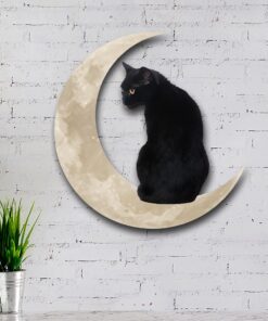 black cat moon hanging metal sign qnk879ms 4797