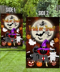 black cat pumpkin halloween costume flag 2508
