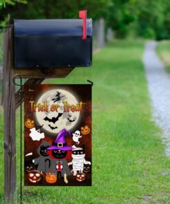 black cat pumpkin halloween costume flag 3067