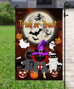 black cat pumpkin halloween costume flag 5149
