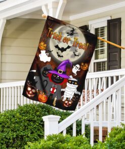 black cat pumpkin halloween costume flag 5300