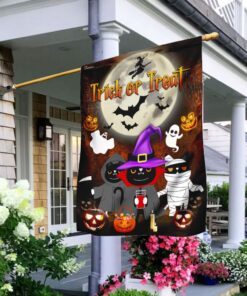 black cat pumpkin halloween costume flag 7893