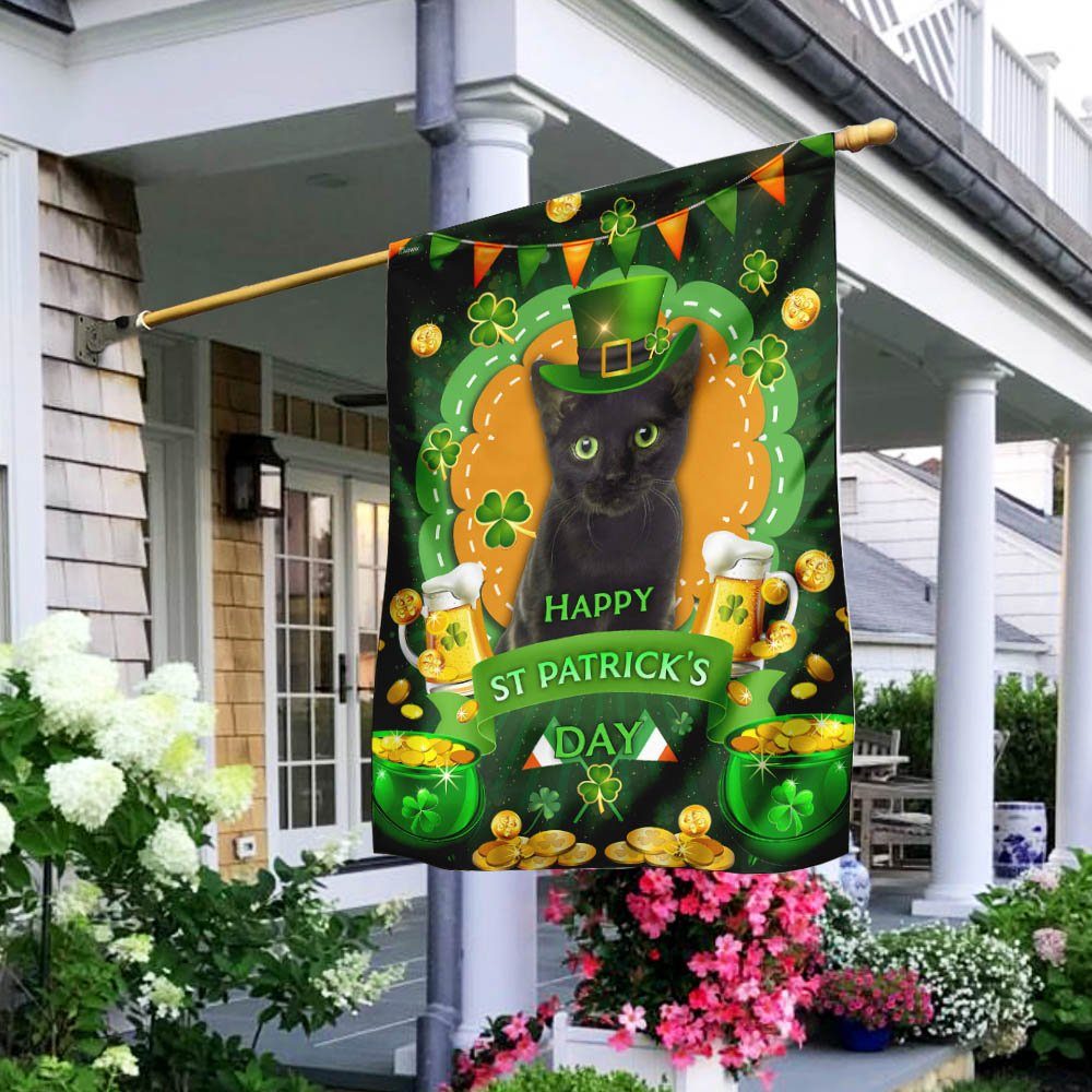 Black Cat St Patrick's Day Flag