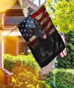 black german shepherd american flag 1488