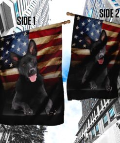 black german shepherd american flag 2886
