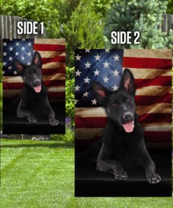 black german shepherd american flag 3248
