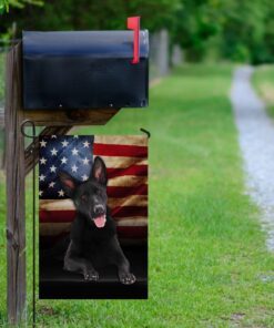 black german shepherd american flag 4123