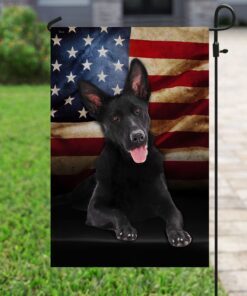 black german shepherd american flag 5992