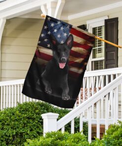 black german shepherd american flag 7549