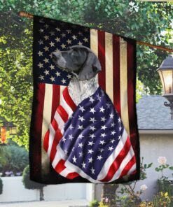 Black German Shorthaired Pointer Flag American Patriot BNL40Fv580
