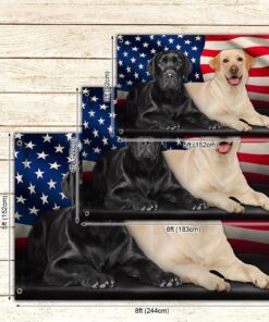 black lab and yellow lab grommet flag labrador retriever american flag tqn97gfv2 7346