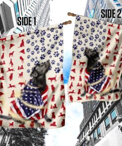 black labrador dog american flag 2266