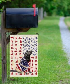 black labrador dog american flag 7153
