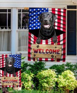 black labrador dog welcome american flag tqn1135fv1 2479