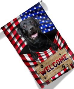 black labrador dog welcome american flag tqn1135fv1 4953