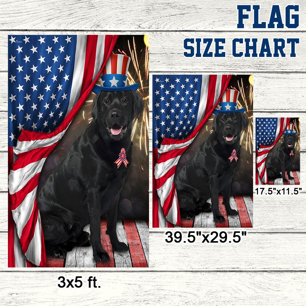 Black Labrador Flag 7th of July Black Labrador American Flag QTR202F - Image 7