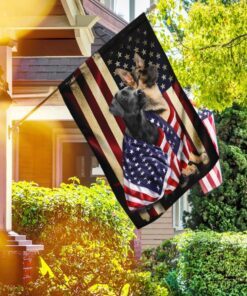black labrador retriever and german shepherd american patriot flag 3621