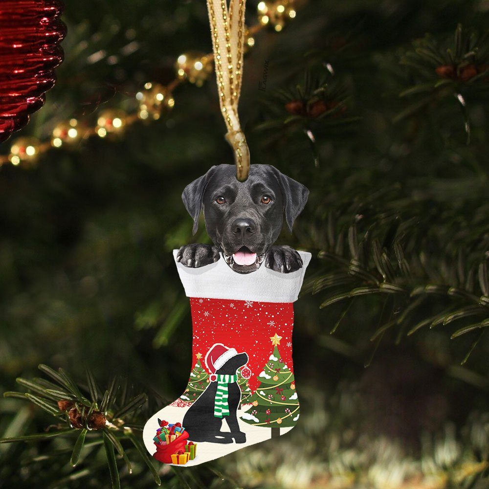 Black Labrador Retriever Christmas Ornament,  Lab In Stocking Ornament QNN605O - Image 6