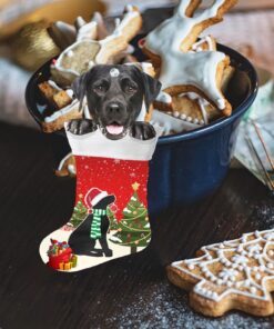 black labrador retriever christmas ornament, lab in stocking ornament qnn605o 1947