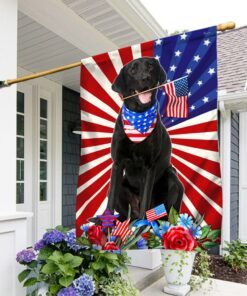 Black Labrador Retriever Dog Flag 4th Of July Independence Day TQN205Fv2