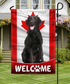black labrador retriever dog welcome canadian flag tqn1382f 1979
