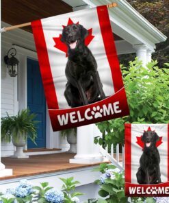 black labrador retriever dog welcome canadian flag tqn1382f 2582