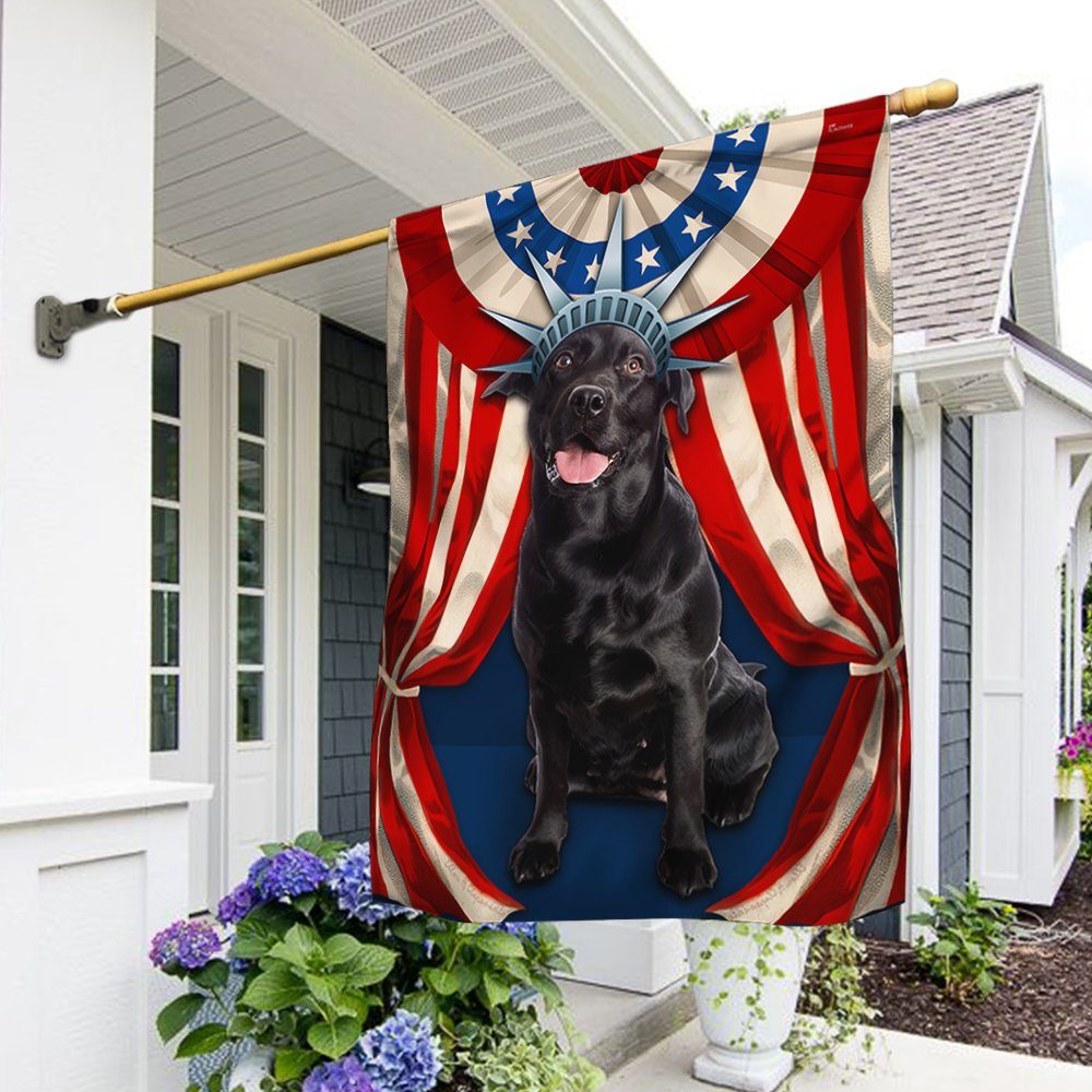 Black Labrador Retriever Flag Happy Independence Day For 4th Of July BNN118Fv5