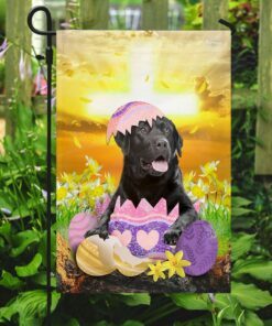 black labrador retriever is ready for easter flag 2572
