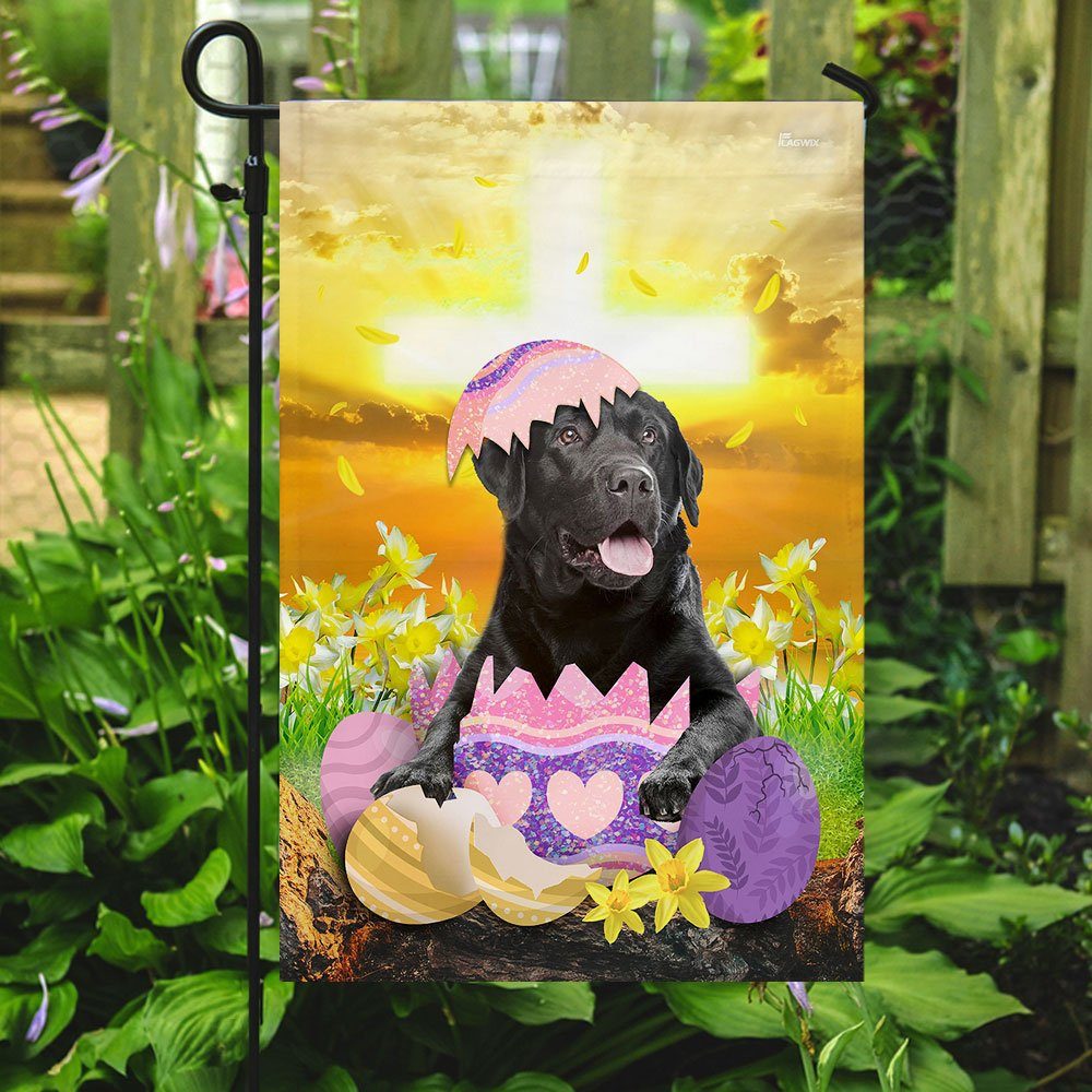 Black Labrador Retriever Is Ready For Easter Flag - Image 7