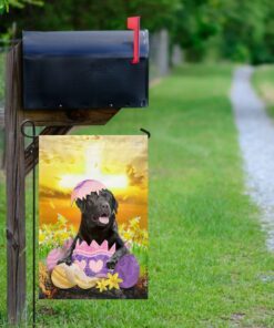 black labrador retriever is ready for easter flag 2601