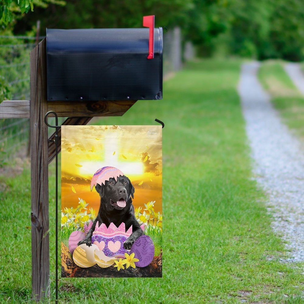 Black Labrador Retriever Is Ready For Easter Flag - Image 9
