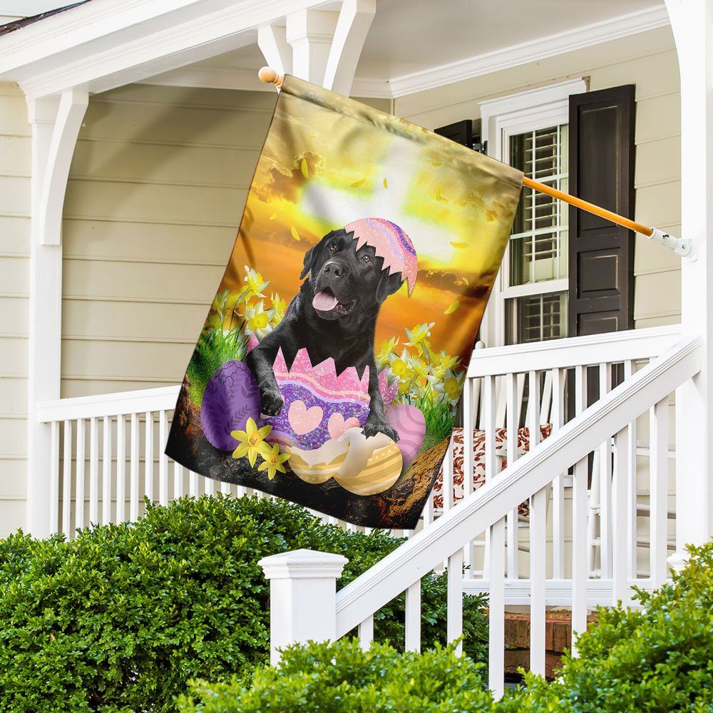 Black Labrador Retriever Is Ready For Easter Flag - Image 5