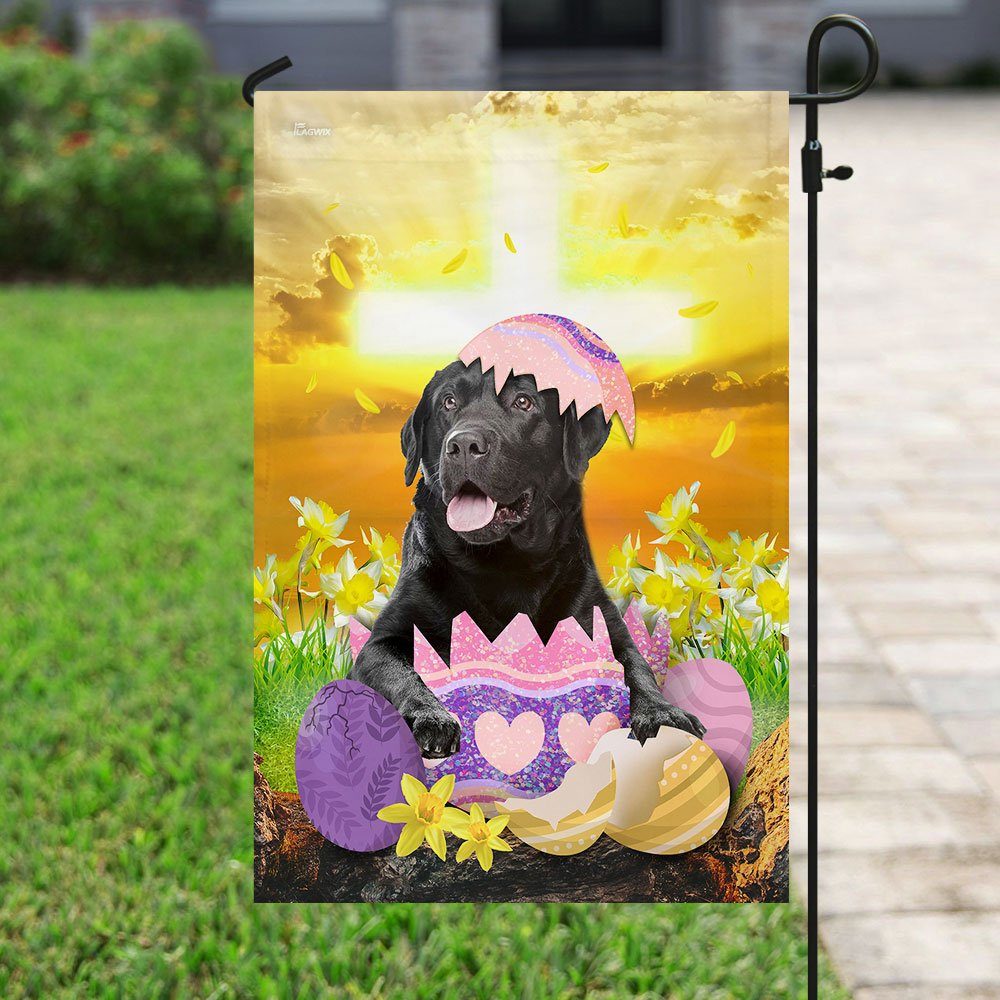 Black Labrador Retriever Is Ready For Easter Flag - Image 6