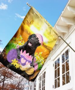 black labrador retriever is ready for easter flag 7421