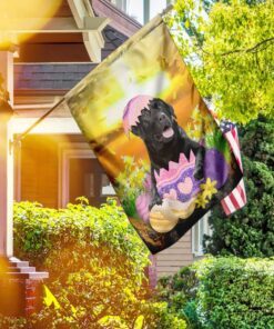 Black Labrador Retriever Is Ready For Easter Flag