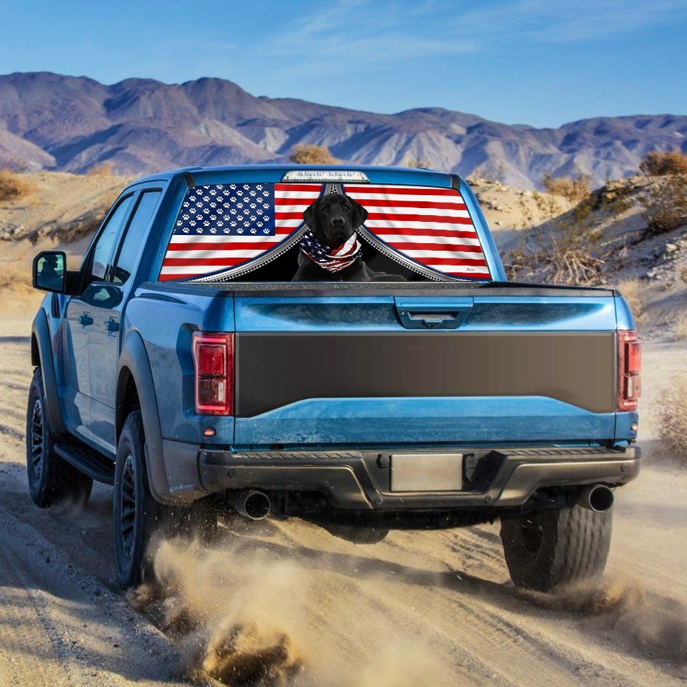 Black Labrador Retriever Rear Window Decal Patriotic Dog BNT408CD - Image 5