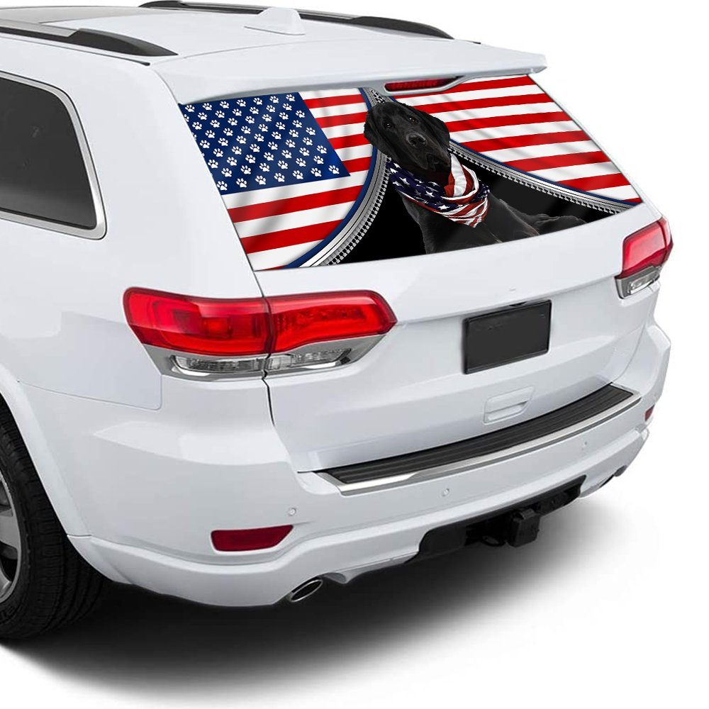 Black Labrador Retriever Rear Window Decal Patriotic Dog BNT408CD - Image 4