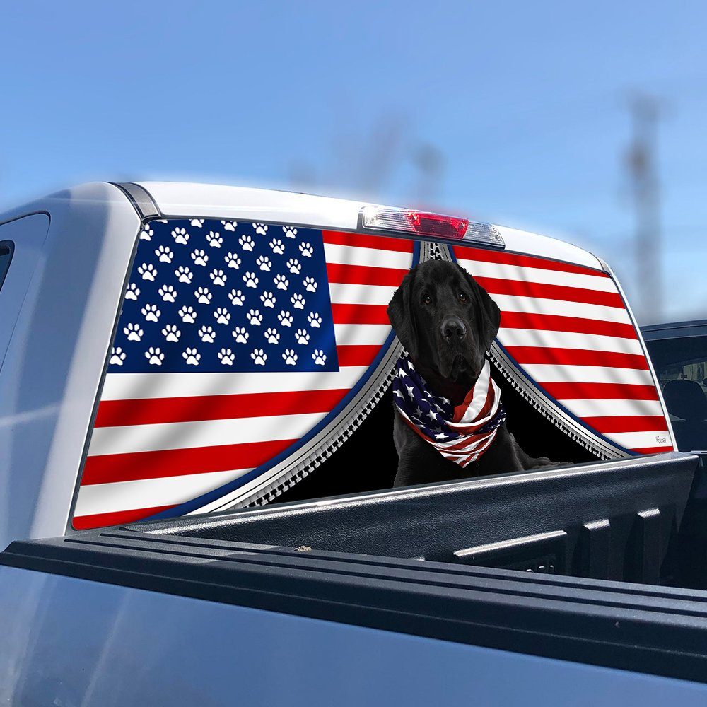 Black Labrador Retriever Rear Window Decal Patriotic Dog BNT408CD - Image 3