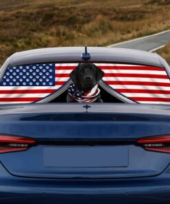 black labrador retriever rear window decal patriotic dog bnt408cd 8231