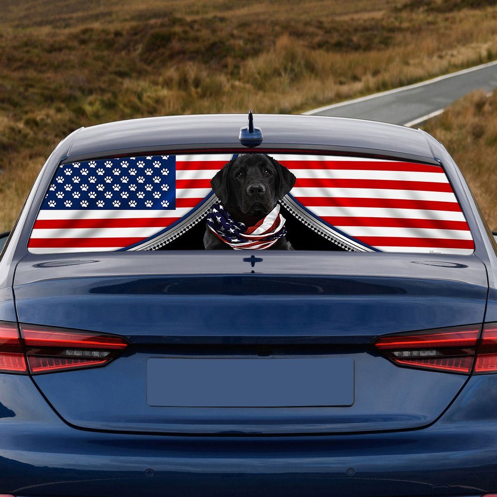 Black Labrador Retriever Rear Window Decal Patriotic Dog BNT408CD - Image 2