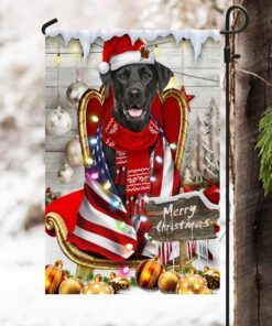 black labrador retriever wrap in glory american christmas flag thh3477fv7 2041