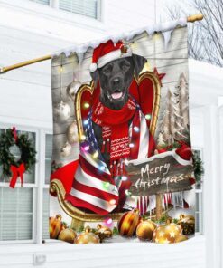 Black Labrador Retriever Wrap In Glory American Christmas Flag THH3477Fv7