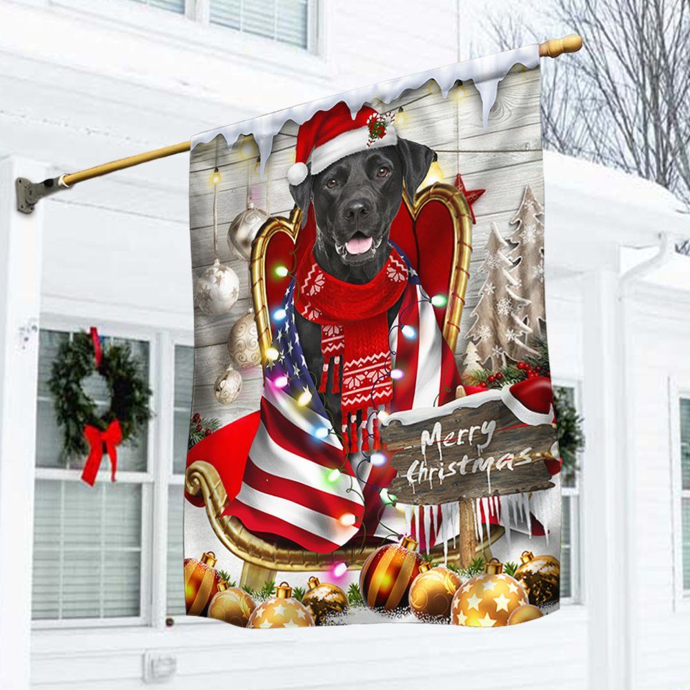 Black Labrador Retriever Wrap In Glory American Christmas Flag THH3477Fv7