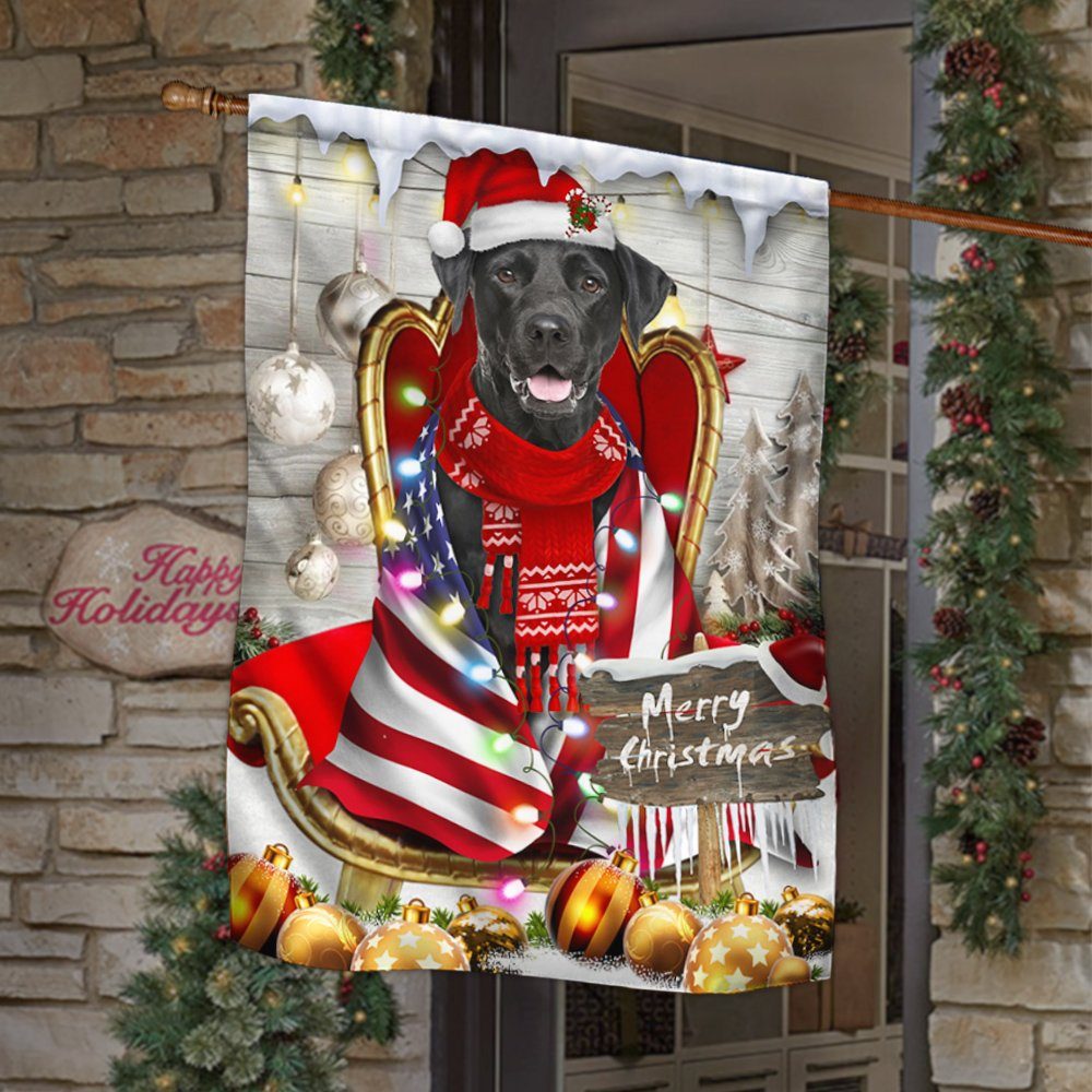 Black Labrador Retriever Wrap In Glory American Christmas Flag THH3477Fv7 - Image 2