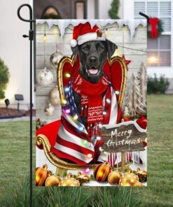 black labrador retriever wrap in glory american christmas flag thh3477fv7 7151