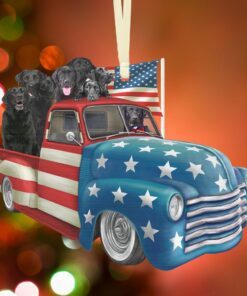 black labrador retrievers in american flag truck ornament qnk1026o 3845