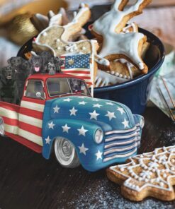 black labrador retrievers in american flag truck ornament qnk1026o 7932